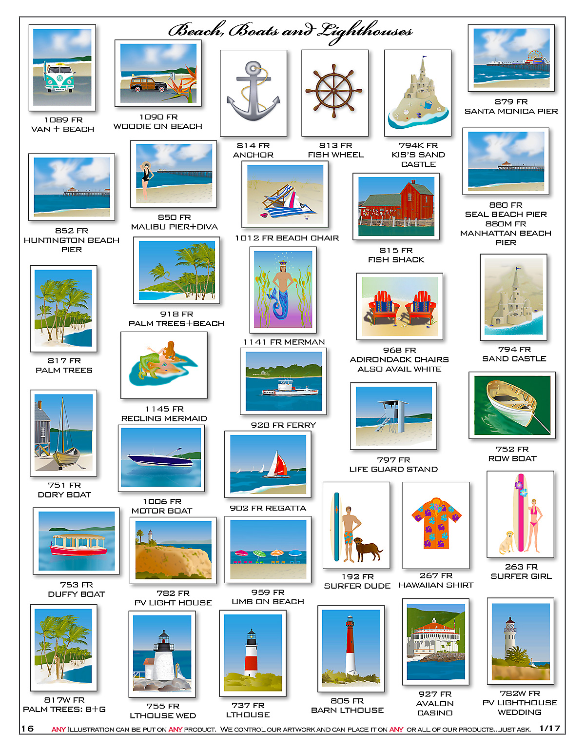Beach notecards, Shore and ocean note cards